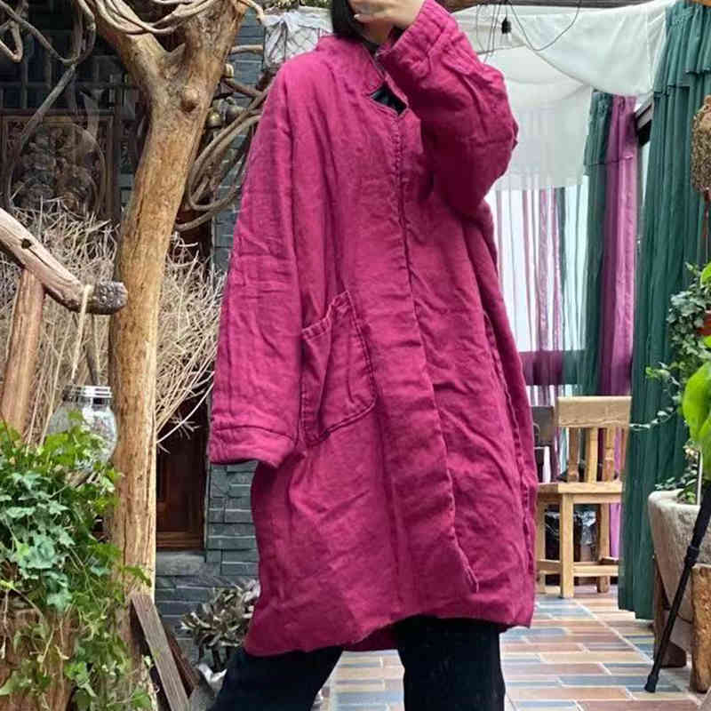 Johnature Women Warm Winter Original Cotton Coat V-Neck Casual Long Loose Women Vintage Solid Color Retro 210521, Rose red
Johnature Women Warm Winter Original Cotton Coat V-Neck Casual Long Loose Women Vintage Solid Color Retro 210521, Rose red