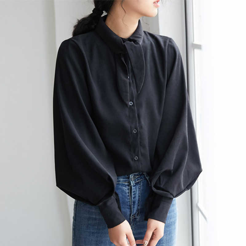Blusas Mujer De Moda Long Sleeve Chiffon Blouse Women Tops Turn Down Collar Office Ladies Tops Womens Tops And Blouses C335 210602