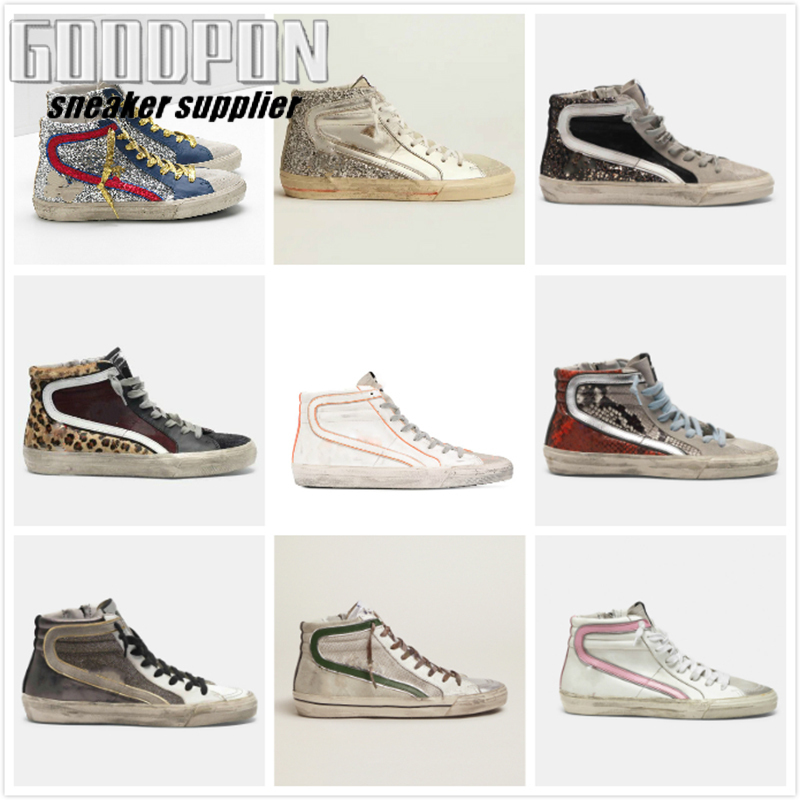Golden Italy brand Slide high top Shoe Fashion Women Sneakers luxury Gooses Trainers Sequin Classic White Do-old Dirty Men shoe, Star10
Golden Italy brand Slide high top Shoe Fashion Women Sneakers luxury Gooses Trainers Sequin Classic White Do-old Dirty Men shoe, Star10
