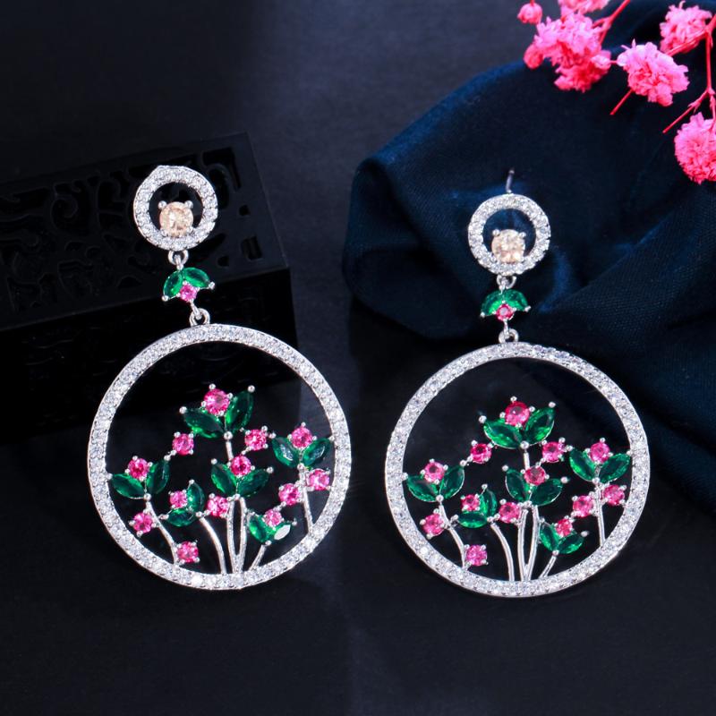Dangle & Chandelier CWWZircons Elegant Unique Fancy Flower Round Drop Long Party Earrings For Women Cubic Zirconia Jewelry Accessories CZ981, Silver
Dangle & Chandelier CWWZircons Elegant Unique Fancy Flower Round Drop Long Party Earrings For Women Cubic Zirconia Jewelry Accessories CZ981, Silver