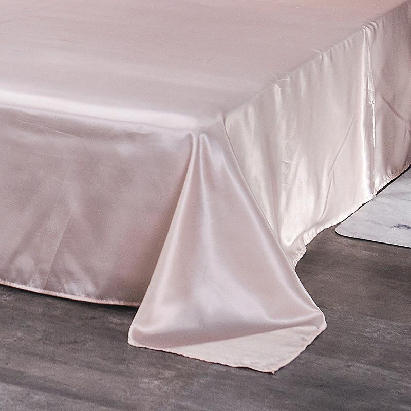 Sheets & Sets 18 Colors Luxury Satin Silk Flat Bed Sheet Set Single Queen Size King Bedspread Cover Linen Double Full Sexy