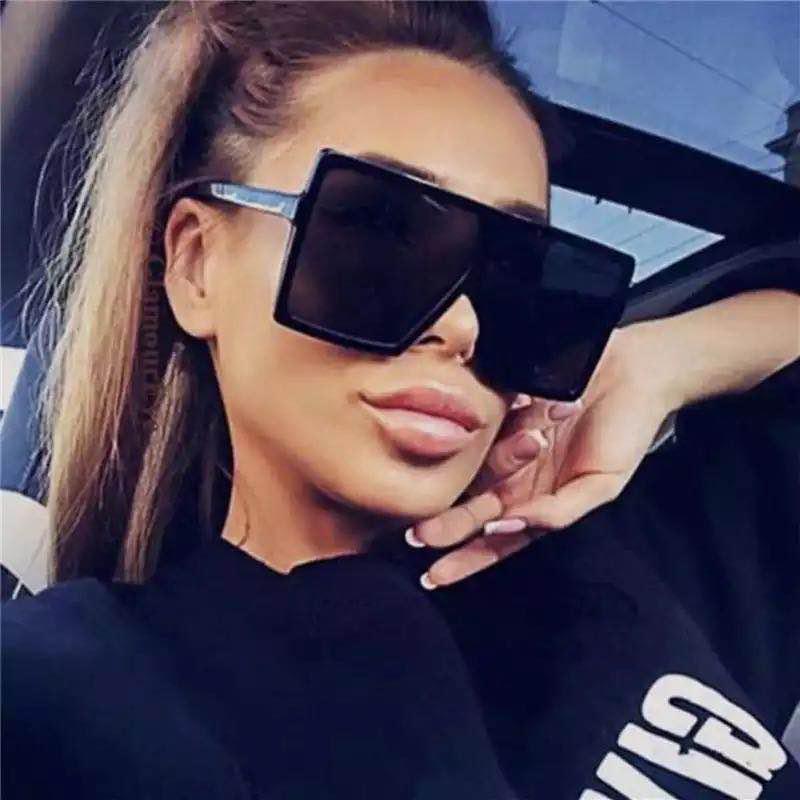 Sunglasses Oversized Square For Women 2021 Fashion Designer Sun Glasses Big Frame