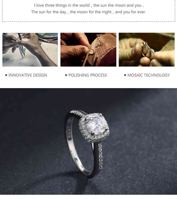 Modian Genuine 925 Sterling Silver Round Clear Cubic Zirconia Engagement Rings For Women Wedding Promise Statement Jewelry Gift