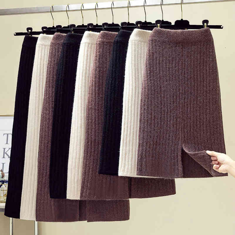 Skirts Thick Woolen Long Rib Knitted Tube Skirt Winter Warm Cashmere Blend Back Split Mid Calf Pencil 3 Length 5 Colors FX90, Gray
Skirts Thick Woolen Long Rib Knitted Tube Skirt Winter Warm Cashmere Blend Back Split Mid Calf Pencil 3 Length 5 Colors FX90, Gray