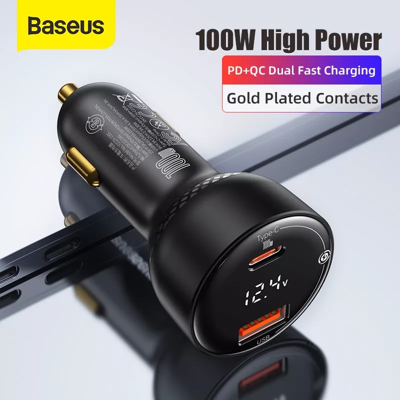 Baseus 100W Car Charger Dual Port USB Type C Quick Charger Digital PPS QC PD 3.0 Laptop Phone Charger for iPhone Samsung Xiaomi
Baseus 100W Car Charger Dual Port USB Type C Quick Charger Digital PPS QC PD 3.0 Laptop Phone Charger for iPhone Samsung Xiaomi