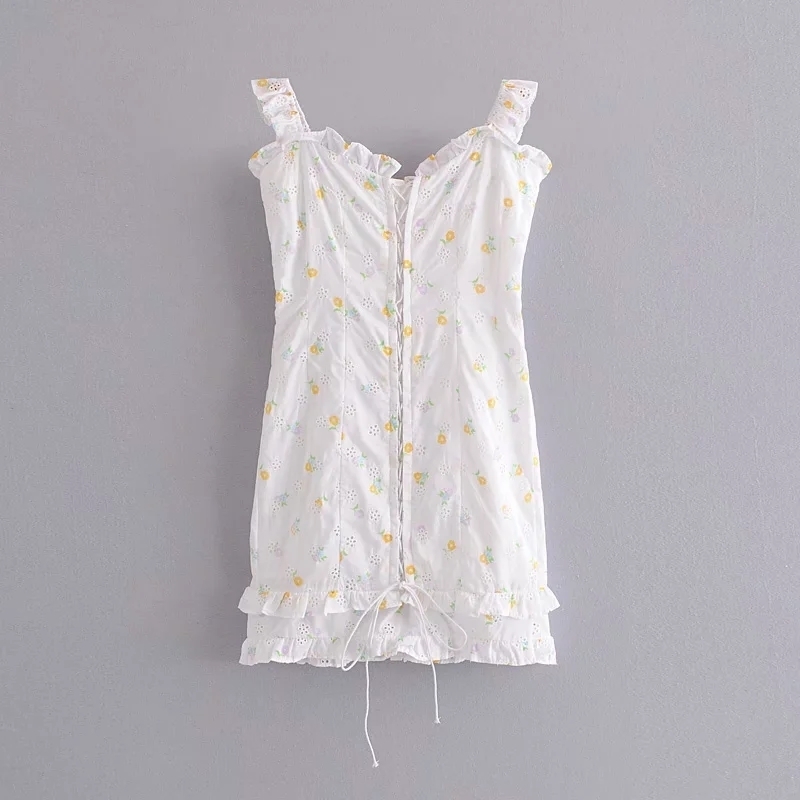 Stylish Sweet Openwork Embroidery Floral Drawstring Tie Mini Dress Women Fashion Square Collar Back Zipper Straps Dresses 210520, As pic
Stylish Sweet Openwork Embroidery Floral Drawstring Tie Mini Dress Women Fashion Square Collar Back Zipper Straps Dresses 210520, As pic