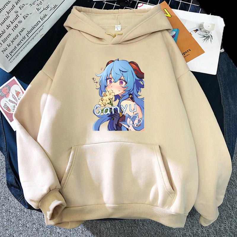 Men's Hoodies & Sweatshirts Genshin Impact Funny Game Cartoon Kawaii Ganyu Graphic Men Women Sweatshirt Winter Casual Oversized Hoody Pullov