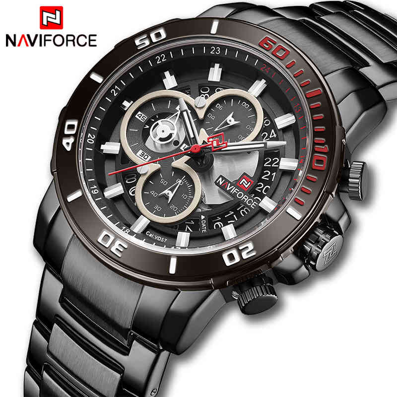 Relogio Masculino NAVIFORCE Watch Men Sports Waterproof Military Quartz Male Clock Stainless Steel Luminous Chronograph Watches 210517, Silver black
Relogio Masculino NAVIFORCE Watch Men Sports Waterproof Military Quartz Male Clock Stainless Steel Luminous Chronograph Watches 210517, Silver black