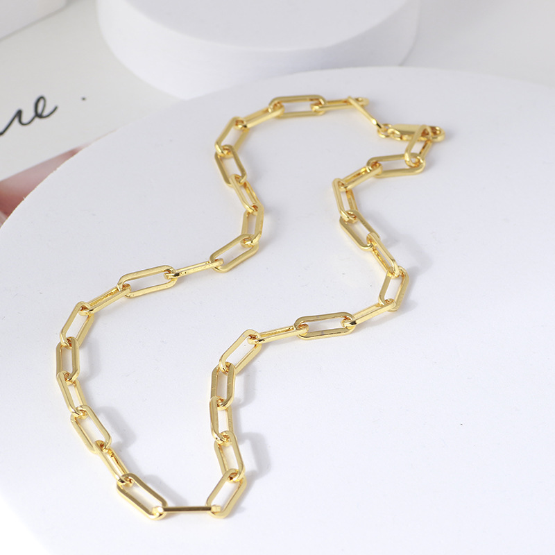 18K Gold IP Plating Stainless Steel Necklace For Women Punk Gold Paperclip Link Chain Necklace Tarnish Resistant Jewelry 697 T2
18K Gold IP Plating Stainless Steel Necklace For Women Punk Gold Paperclip Link Chain Necklace Tarnish Resistant Jewelry 697 T2