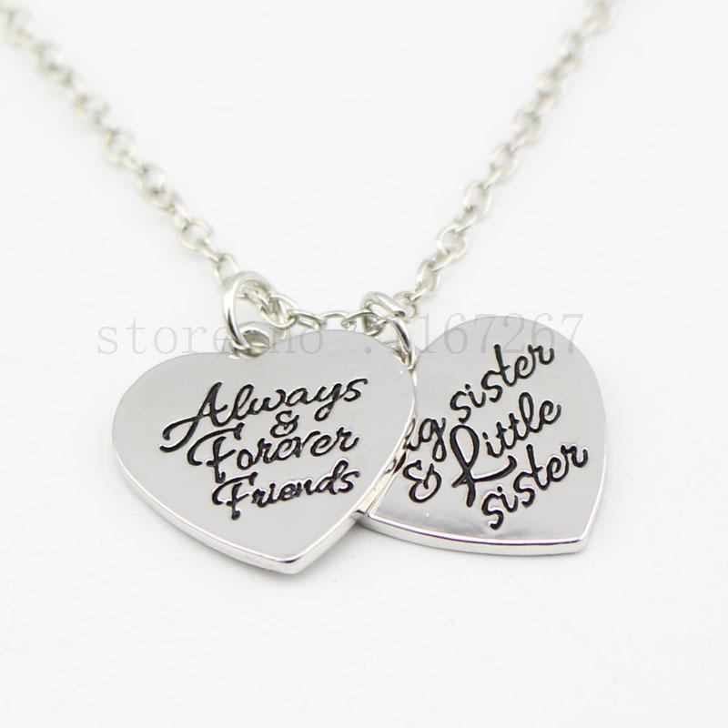 Pendant Necklaces Sister Jewelry " Big Little Always Forever Friends "Double Necklace Two Heart For Women Girl
Pendant Necklaces Sister Jewelry " Big Little Always Forever Friends "Double Necklace Two Heart For Women Girl