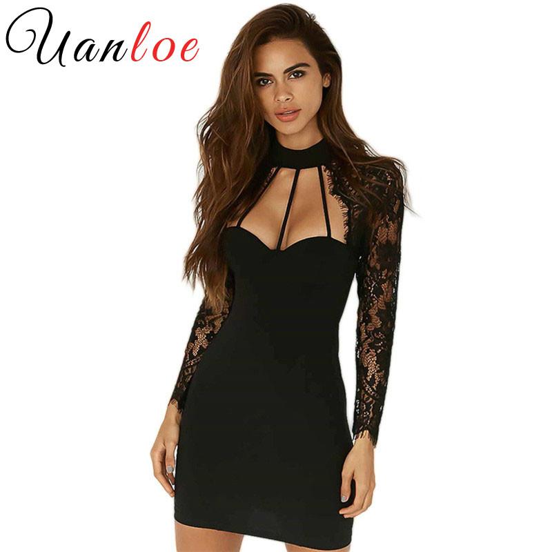 Casual Dresses UANLOE Lace Patchwork Sexy Bodycon Dress Halter Hollow Out V-Neck Party Short Long Sleeve Summer Women, Black
Casual Dresses UANLOE Lace Patchwork Sexy Bodycon Dress Halter Hollow Out V-Neck Party Short Long Sleeve Summer Women, Black