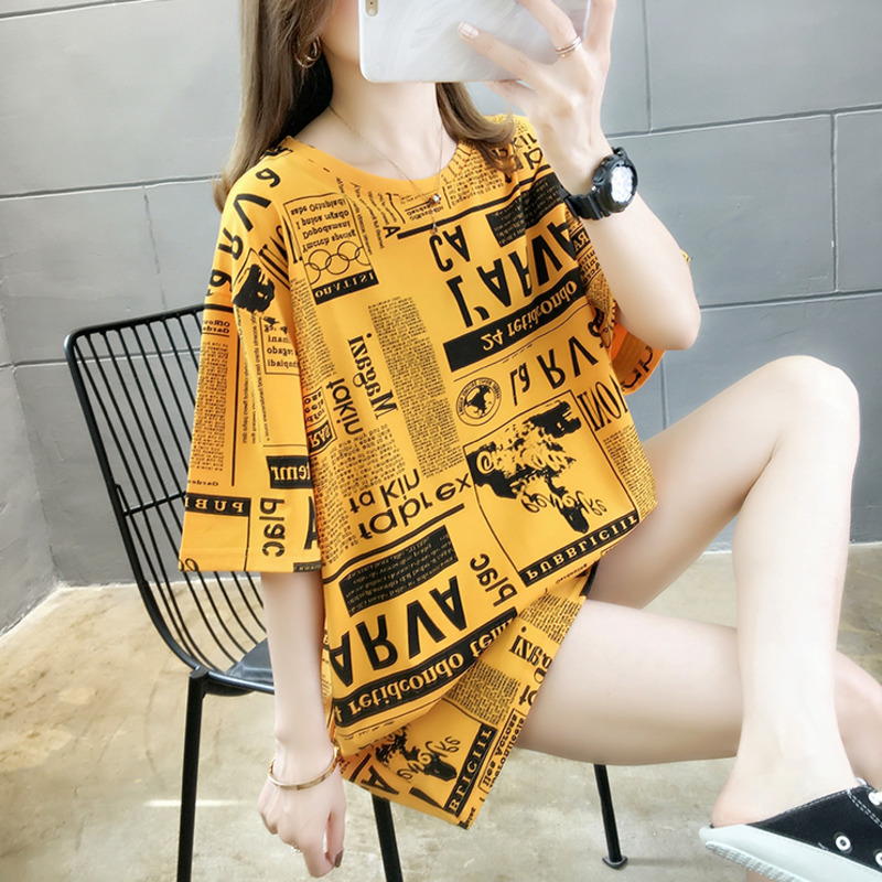 Plus Size Graphic Tee Shirts Female Summer Loose Short Sleeve Letter Print Korean T-shirt Women Oversize Harajuku Hip Hop Tops 210406