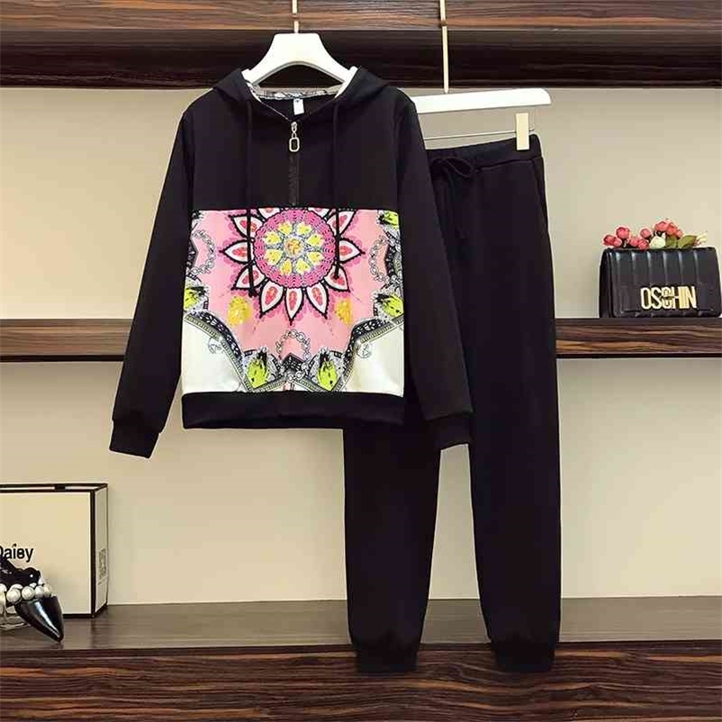 Autumn Tracksuit Women Print Patchwork Long Sleeve Zipper Hoodies and Elastic Waist Pants Two Piece Set Outfit 210519, 2 piece set
Autumn Tracksuit Women Print Patchwork Long Sleeve Zipper Hoodies and Elastic Waist Pants Two Piece Set Outfit 210519, 2 piece set