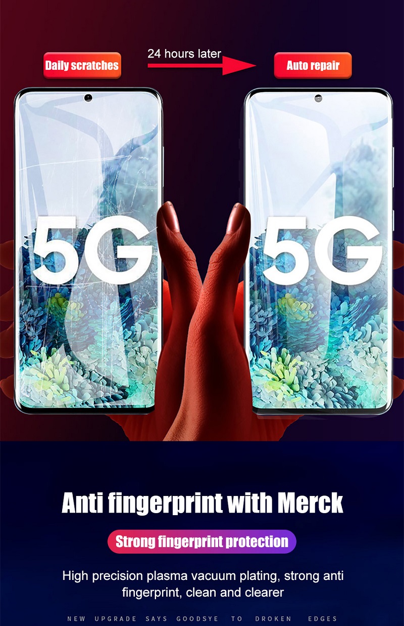 Hydrogel Soft Film Full Coverage Curved 3D Cover Screen Protector For Samsung S8 S9 Plus S10 S20 FE S21 S22 S23 Ultra Note 8 9 10 20 A14 A24 A34 A54 A