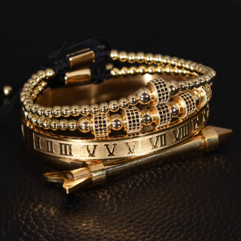 Luxury 4pcs/Set Stainless Steel Arrow Bracelet Hip Hop Men Jewelry Roman Number Charm Cool Jewelry For Men Pulseira BileklikBracelets
Luxury 4pcs/Set Stainless Steel Arrow Bracelet Hip Hop Men Jewelry Roman Number Charm Cool Jewelry For Men Pulseira BileklikBracelets