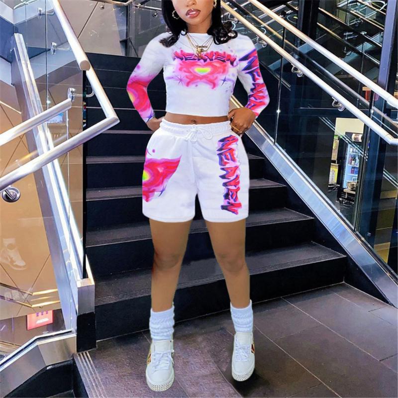 Women' Tracksuits Women Two Piece Outfits Casual Graffiti Print Long Sleeves Top & Shorts Set Pieces Streetwear Fashion Tracksuit, Blue
Women' Tracksuits Women Two Piece Outfits Casual Graffiti Print Long Sleeves Top & Shorts Set Pieces Streetwear Fashion Tracksuit, Blue