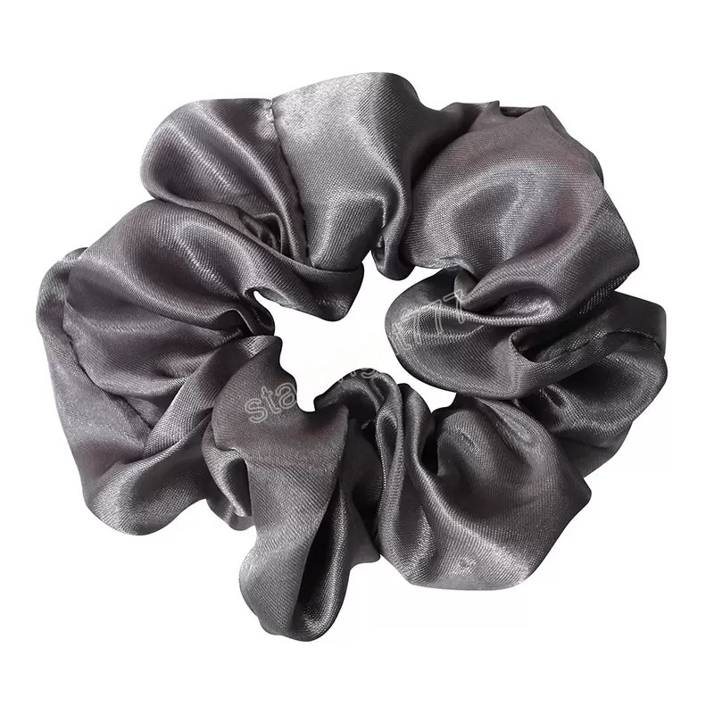 60pcs/lot newest Women Silk Solid Scrunchies Elastic Satin Hairbands Girls Hair Tie Hair Rope Hair Accessories Wholesale