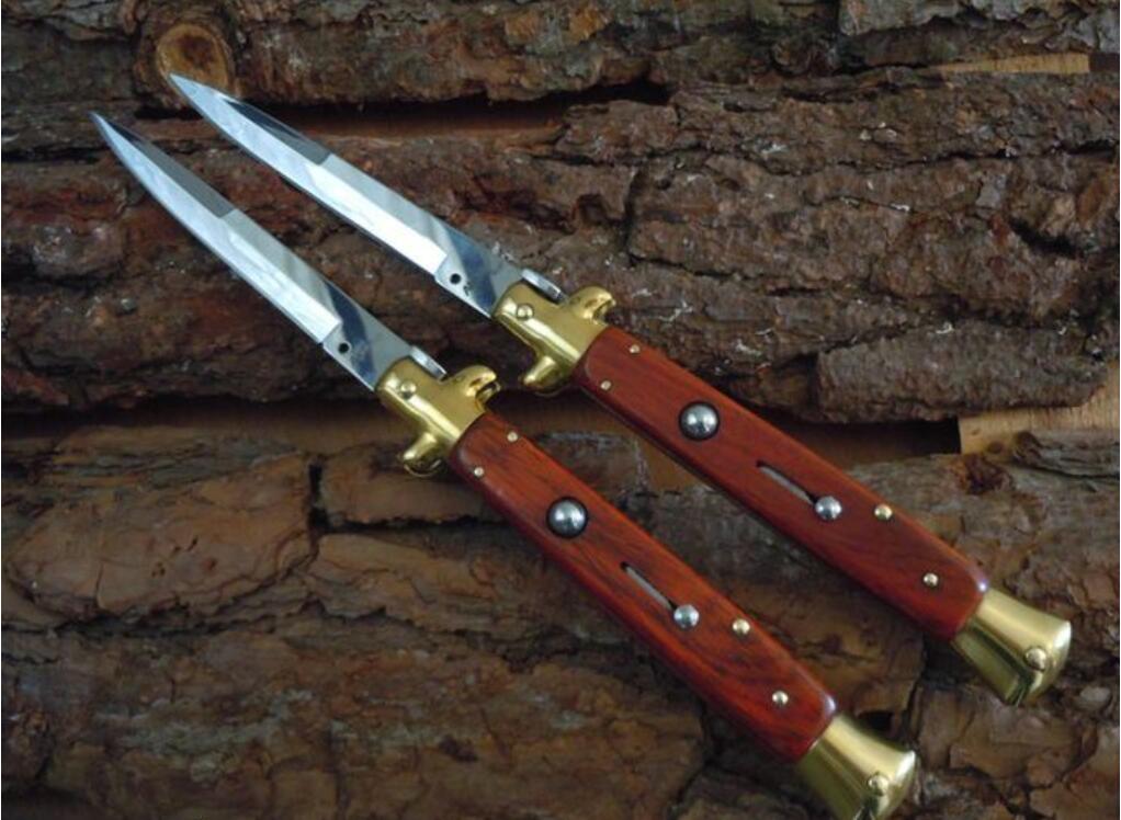 AUTO OPEN pocket folding knives 11" Italian Classical Jumping Knife-Mafia Gun Barbed Blade (Dalbergia) camping survival outdoor EDC tool
AUTO OPEN pocket folding knives 11" Italian Classical Jumping Knife-Mafia Gun Barbed Blade (Dalbergia) camping survival outdoor EDC tool