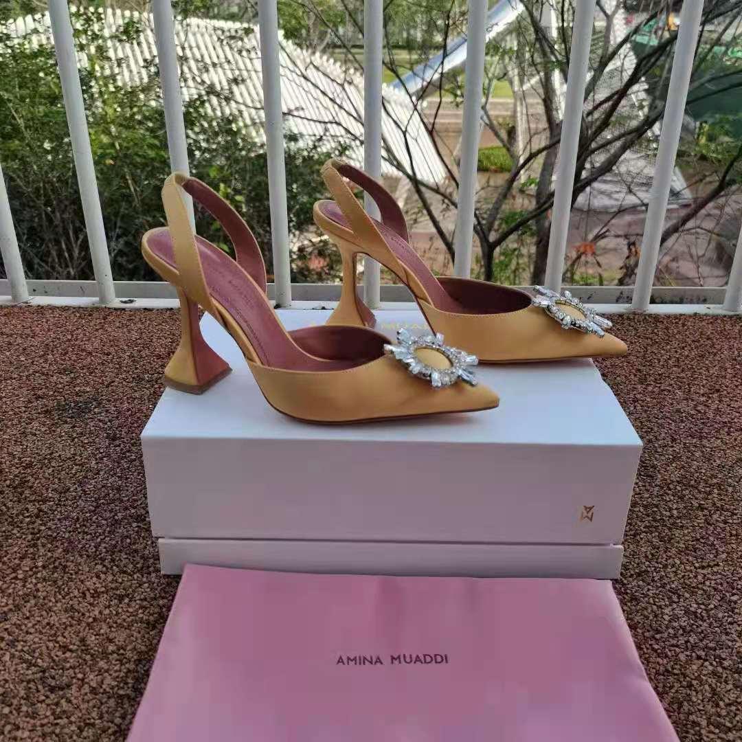 AMINA MUADDI Fashion Season Shoes Italy Begum 95 Slingback Pumps Yellow Satin Wedding Party Pyramid Heels jtA, As picture
AMINA MUADDI Fashion Season Shoes Italy Begum 95 Slingback Pumps Yellow Satin Wedding Party Pyramid Heels jtA, As picture