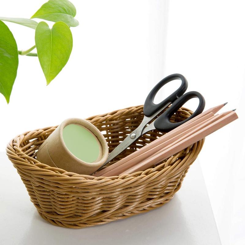 Storage Baskets Oval Wicker Woven Basket Bread Serving Basket, 11 Inch For Food Fruit Cosmetic Table Top And Bathr