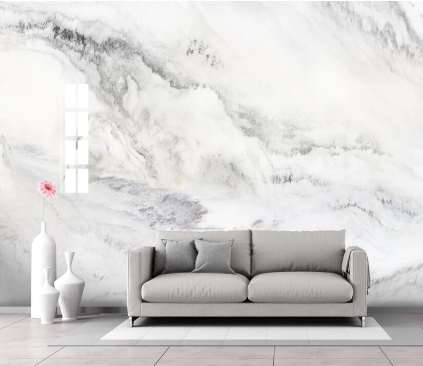 Custom white slab marble Large Mural Canvas wallpaper bedroom wall TV Background Decor living room papel DE parede