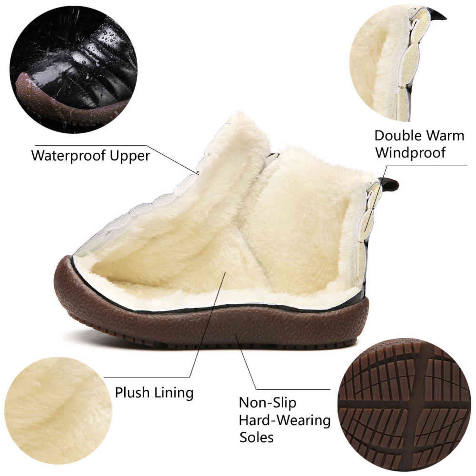 Winter Boots Girls Waterproof Snow Shoes Kids Toddler Keep Warm Children For Girl Boys Boots Ankle Winter Baby Shoe Buty 211108