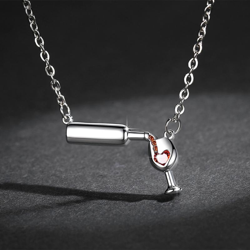 Pendant Necklaces Love Wine Women Necklace Woman And Cubic Zirconia Unique Design Jewelry, Silver
Pendant Necklaces Love Wine Women Necklace Woman And Cubic Zirconia Unique Design Jewelry, Silver