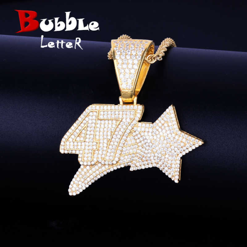 Number Star Necklace & Pendants Gold Color Iced Cubic Zircon Men's Hip Hop Jewelry X0707
Number Star Necklace & Pendants Gold Color Iced Cubic Zircon Men's Hip Hop Jewelry X0707