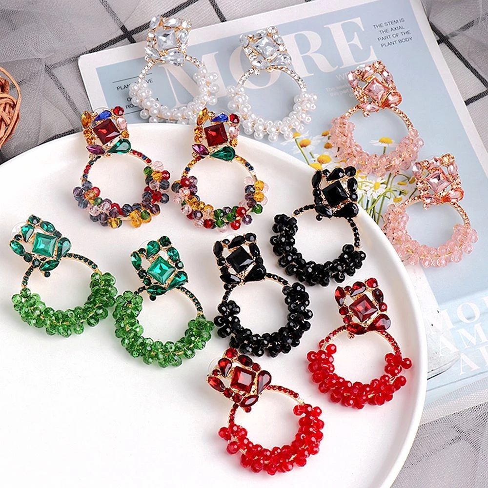 Geometric Colorful Rhinestone Dangle Drop Earrings High-Quality Crystals Beads Jewelry Accessories For Women Wholesale
Geometric Colorful Rhinestone Dangle Drop Earrings High-Quality Crystals Beads Jewelry Accessories For Women Wholesale