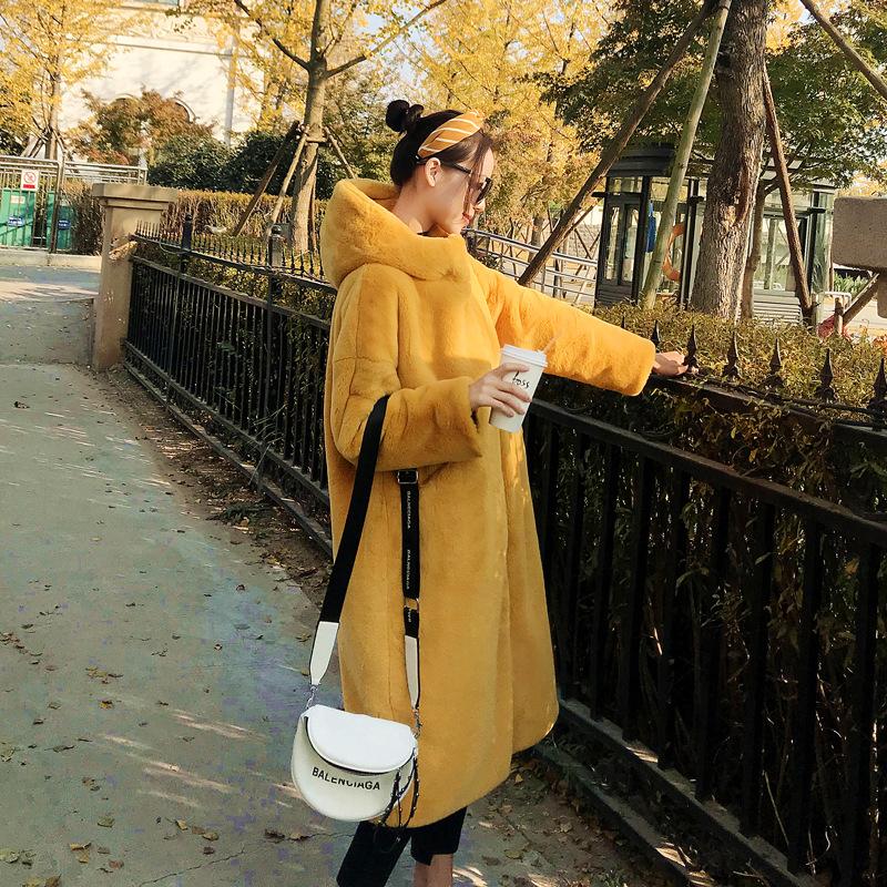 Women's Fur & Faux Pinkou Women Elegant Thick Warm Long Coats Hooded Design Sleeve Jackets Outwear Winter Tops CA243, Black 
Women's Fur & Faux Pinkou Women Elegant Thick Warm Long Coats Hooded Design Sleeve Jackets Outwear Winter Tops CA243, Black