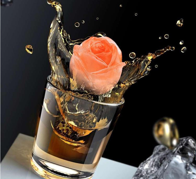 3D Rose Mold Silicone Soap Candle Molds Tools Ice Cube Tray DIY Household Icemaker Whiskey Wine Decoration Accessories GGA5030 Free shipping
