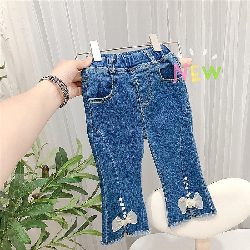 Jeans Kids With Pearl 2021 Spring Autumn Bottom Elastic Waist Flare Pants Bow Decoration Blue Denim Girls Long Trousers
Jeans Kids With Pearl 2021 Spring Autumn Bottom Elastic Waist Flare Pants Bow Decoration Blue Denim Girls Long Trousers