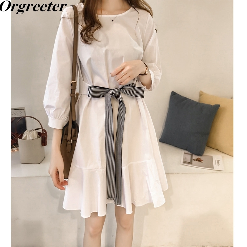 Women' Casual Sashes Bow Lace-up Solid Wild Mermaid Dress Female Simple Fashion Cotton Blouse Short 210525, White
Women' Casual Sashes Bow Lace-up Solid Wild Mermaid Dress Female Simple Fashion Cotton Blouse Short 210525, White