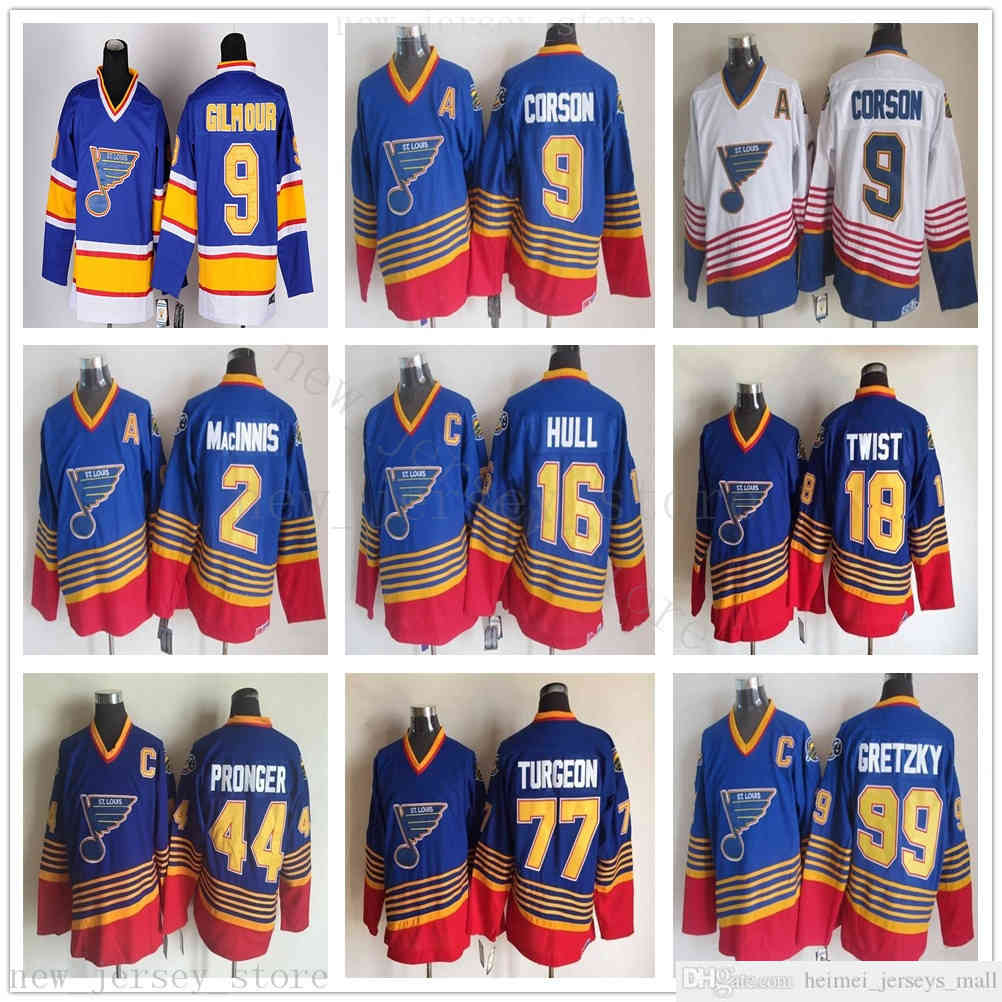 Vintage CCM St Louis Blues 9 Shayne Corson Jerseys Hockey 18 Tony Twist 77 Pierre Turgeon Chris Pronger Embroidery C Patch Retro Blue, Black;red
Vintage CCM St Louis Blues 9 Shayne Corson Jerseys Hockey 18 Tony Twist 77 Pierre Turgeon Chris Pronger Embroidery C Patch Retro Blue, Black;red