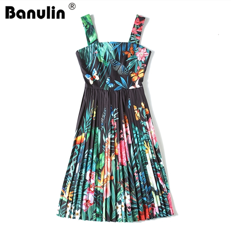 Banulin Runway Summer Pleated Dress Women's Backless Spaghetti Strap Tank Jungle Floral Print Short es 210603, Mixed color
Banulin Runway Summer Pleated Dress Women's Backless Spaghetti Strap Tank Jungle Floral Print Short es 210603, Mixed color
