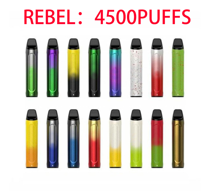 Disposable E Cigarettes Rebel 4500 Puffs Device Kit Rechargeable Powerful Battery 8ml Prefilled Pod Cartridge Vape Pen
Disposable E Cigarettes Rebel 4500 Puffs Device Kit Rechargeable Powerful Battery 8ml Prefilled Pod Cartridge Vape Pen