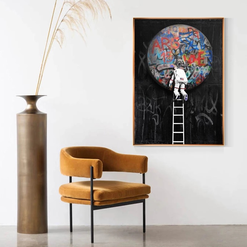 Graffiti Art Astronaut Space Dreaming Spacecraft Canvas Painting Wall Pictures for Living Room Posters and Prints Home Decor