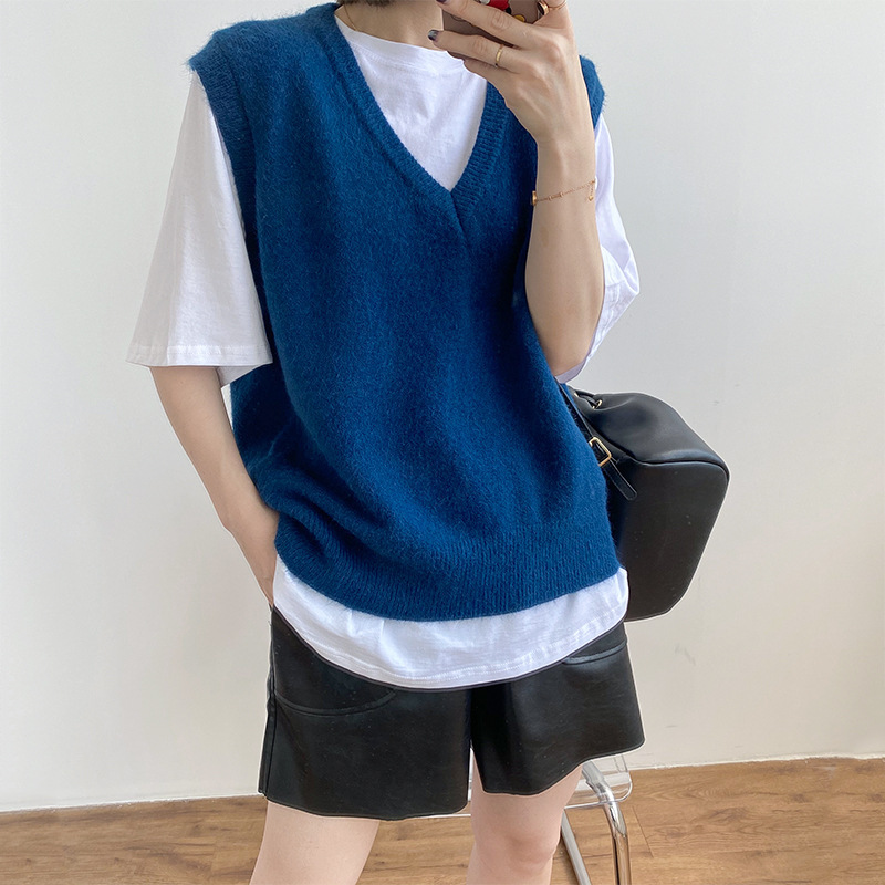 Autumn Oversized Pullover Sweater Women's Knitted V-Neck Solid Color Outer Vest Waistcoat Female All Match For Fashion 210520, Beige
Autumn Oversized Pullover Sweater Women's Knitted V-Neck Solid Color Outer Vest Waistcoat Female All Match For Fashion 210520, Beige