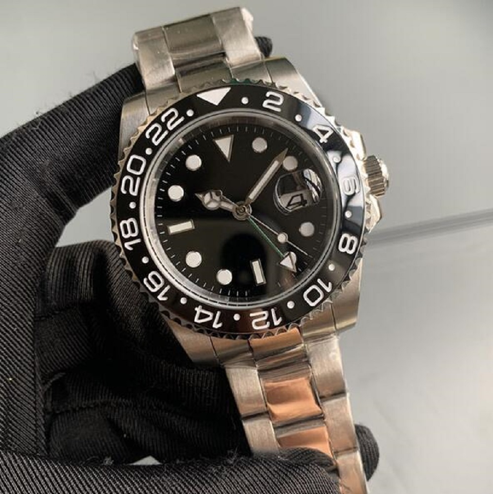 GMT Ceramic Bezel Mens Mechanical favors Stainless Steel Automatic Movement Watch designer Sports Self-wind Watches luminou
GMT Ceramic Bezel Mens Mechanical favors Stainless Steel Automatic Movement Watch designer Sports Self-wind Watches luminou