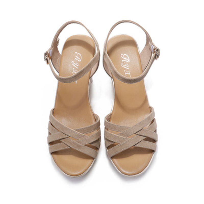 2021 Fashion Peep Toe Women'S Heel Summer Shoes Female Wedge Heel Woman Sandals Platform Size 33 34 35 36 37 38 39 40 41 42 Y0608