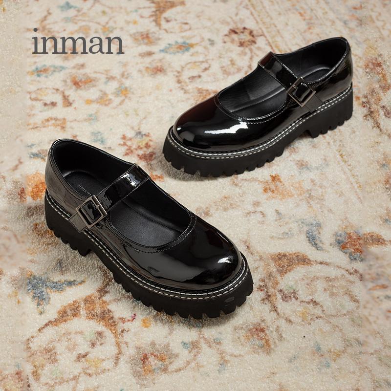 Dress Shoes INMAN Lolita Women Cow Leather Mary Janes Round Toe Stiching Sewing Buckle Straps Ladies Thick Nude Rubber Flats, Black
Dress Shoes INMAN Lolita Women Cow Leather Mary Janes Round Toe Stiching Sewing Buckle Straps Ladies Thick Nude Rubber Flats, Black