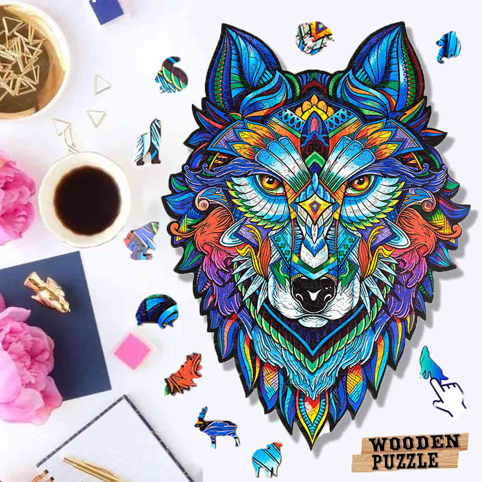 Unique Wooden Puzzle animal Jigsaw Puzzles Mysterious Wolf Puzzles Gift For Adults Kids Educational Puzzle Gift Interactive Toy 210330
Unique Wooden Puzzle animal Jigsaw Puzzles Mysterious Wolf Puzzles Gift For Adults Kids Educational Puzzle Gift Interactive Toy 210330
