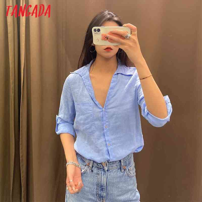 Women Basic Solid Cotton Blouse Long Sleeve Chic Female Office Lady Shirt Blusas Femininas 6H5 210416