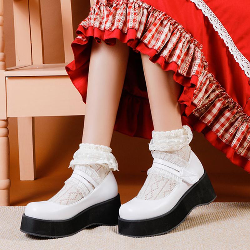 Platform Comfortable Lace Edge Cosy Med Heels Mary Janes Lolita Style Sweet Woman Shoes Pumps Plus Size 46 Dress, Black
Platform Comfortable Lace Edge Cosy Med Heels Mary Janes Lolita Style Sweet Woman Shoes Pumps Plus Size 46 Dress, Black