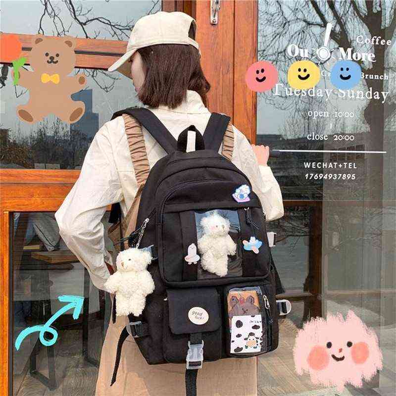 Japanese High School Girls Backpack School Bags For Teenage Girls Multipockets New 2021 Backpack Women Mochila Feminina Bags Y1105