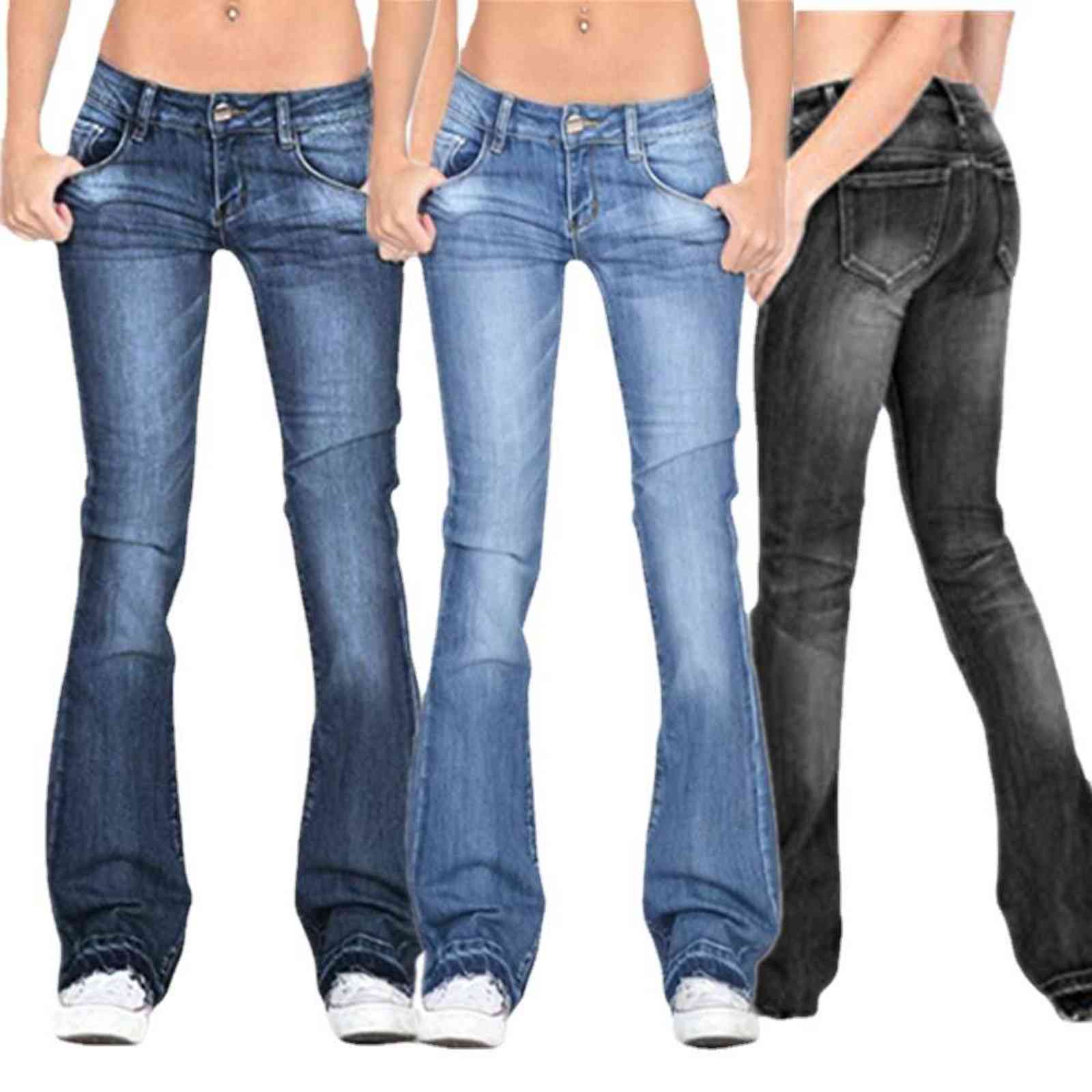 Autumn Black Flared Jeans Women Casual Vintage Skinny Low Rise Bell Bottom Mom Korean Slim Denim Trousers Y2k Pants 211129