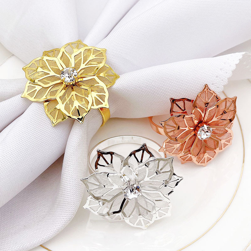 Hotel napkin ring rose gold net flower napkins buckle Wedding Banquet Dinner Decor Party Supplies Decoration
Hotel napkin ring rose gold net flower napkins buckle Wedding Banquet Dinner Decor Party Supplies Decoration
