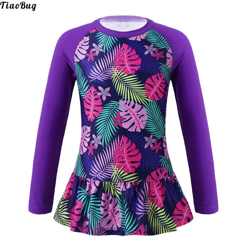 One-Pieces TiaoBug Summer Kids Girls Print Round Neck Long Sleeves Ruffle Trim Swimming Tops Swimwear For Beach Pool Bathing, Purple
One-Pieces TiaoBug Summer Kids Girls Print Round Neck Long Sleeves Ruffle Trim Swimming Tops Swimwear For Beach Pool Bathing, Purple