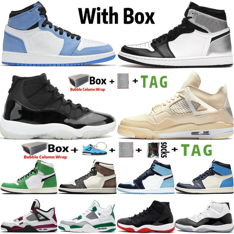2021 With Box Jumpman 1 Silver Toe UNC 1s Mens Bakstball Shoes 4 4s Sail Paris 11 11s 25th Anniversary Women Sneakers Trainers
2021 With Box Jumpman 1 Silver Toe UNC 1s Mens Bakstball Shoes 4 4s Sail Paris 11 11s 25th Anniversary Women Sneakers Trainers