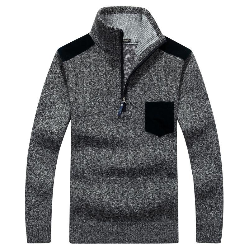 Men's Sweaters Winter Pullovers Men Sweater Fashion Spliced Fleece Half Zipper Thick Warm Knitted Clothing 2021, White;black
Men's Sweaters Winter Pullovers Men Sweater Fashion Spliced Fleece Half Zipper Thick Warm Knitted Clothing 2021, White;black